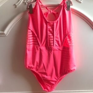 Hot pink one-piece swimsuit